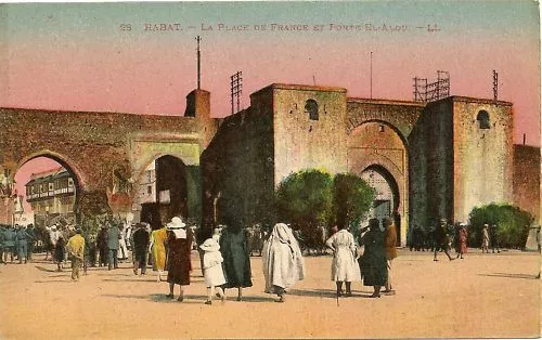 Cpa Maroc Rabat La Place De France Et Porte El Alou
