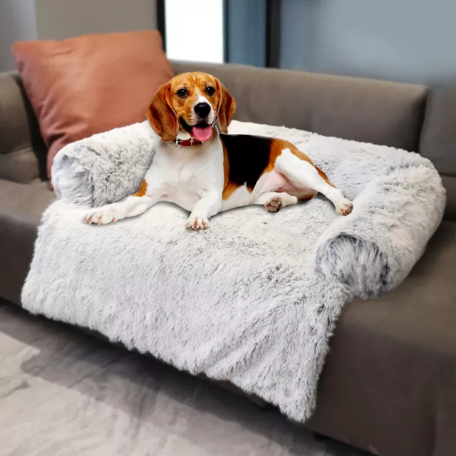 Calming Dog Bed Plush Pet Sofa Couch Cover Furniture Protector Mat for Dogs Cats