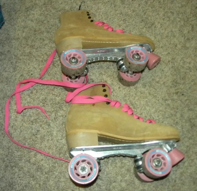 VINTAGE RIEDELL 130L Jogger Suede Leather Roller Skates Womens Size 8 ...