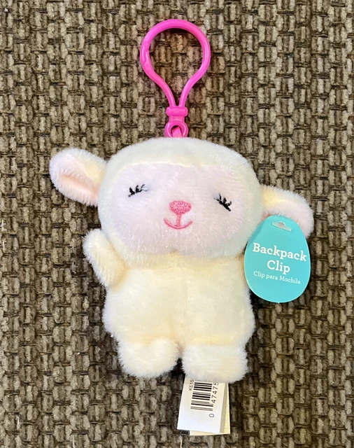 Way To Celebrate 3” White Lamb Plush Backpack Clip