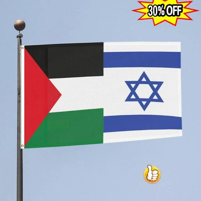 LARGE PALESTINE ISRAEL Flag Palestinian Middle East Peace Banner 150