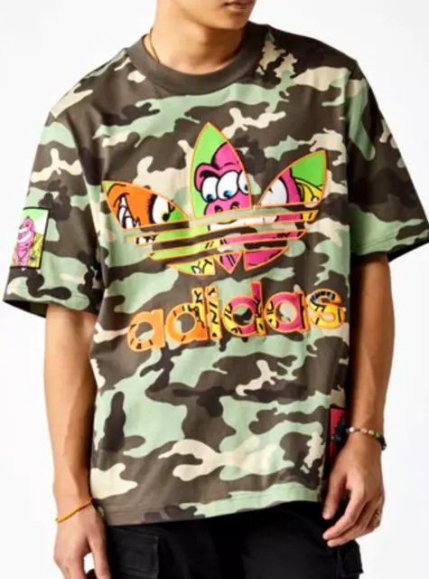 New Men's Adidas Originals Jeremy Scott Camo Trefoil Tee Shirt~Size Xl #H53374