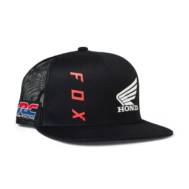 Fox X Herren Snapback Flat Peak Trucker Cap ~ Honda Racing schwarz