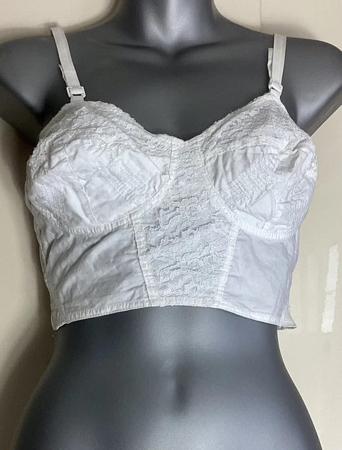 Reggiseno bustier vintage bianco cotone CLARISSA taglia 42B