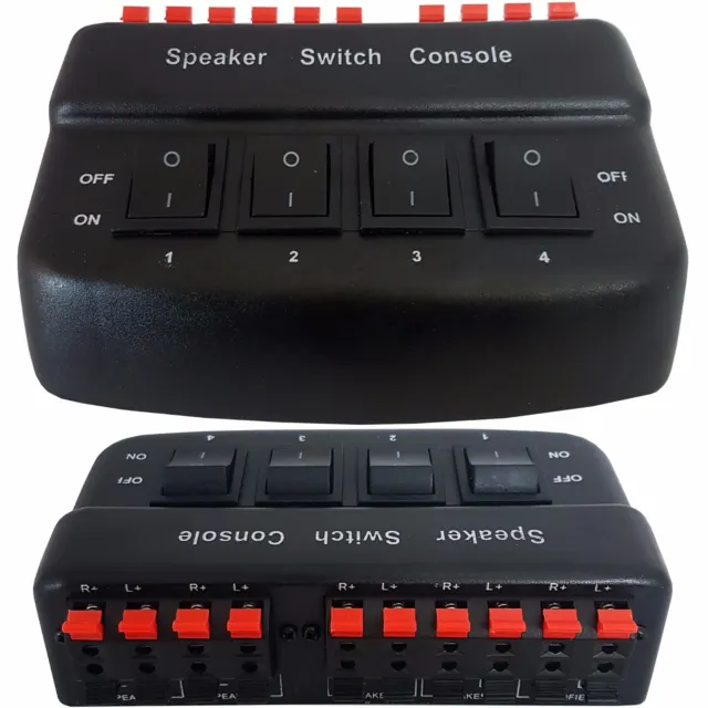 4 Port Zone Speaker Selector Splitter Switch *50W 8 Ohm* Audio Distribution Box