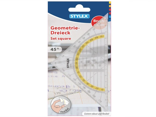 10x Geometriedreieck 16 cm biegsam Geo-Dreieck m farbig hinterlegter Gradskala