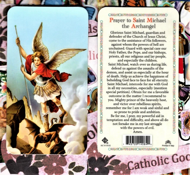 PRAYER TO SAINT Michael the Archangel - Plastic Holy Card HC10-041E $2. ...