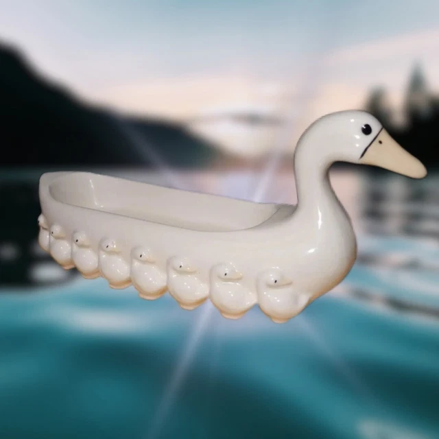 Fitz and Floyd vintage ceramic goose duck duckling cracker plate serving dish