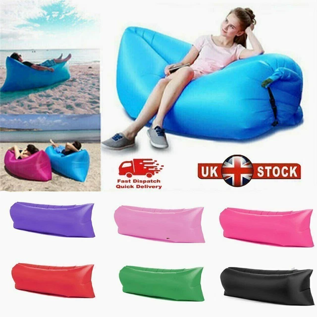 Lazy Outdoor Inflatable Sofa Air Bed Lounger Sofa Sack Hangout Camping Beach Bag