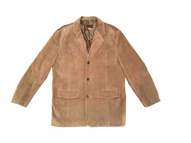 Pendleton Mens M Unstructured Western Lined Leather Suede Jacket