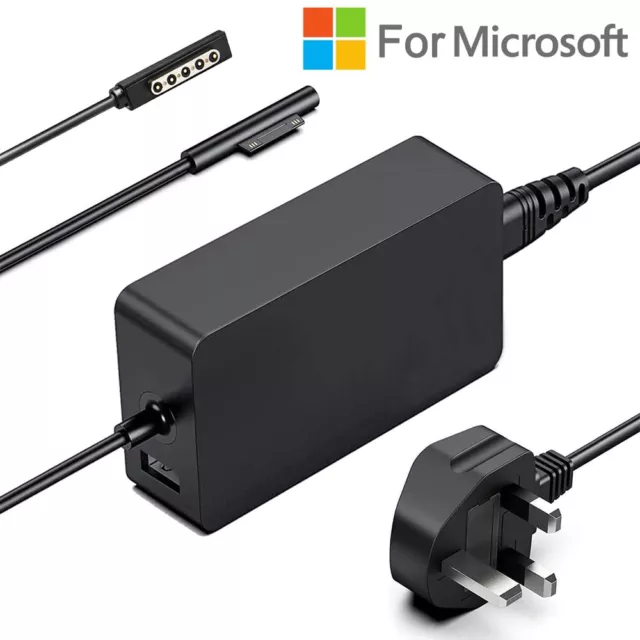 For Microsoft Surface Pro 1/2/3/4/5/6/7/8/9/X GO Book Laptop AC Adapter Charger