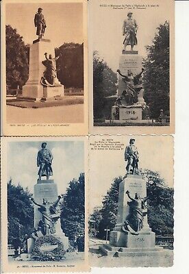 Lot de 4 cartes postales anciennes old postcards METZ MOSELLE statue du poilu 2