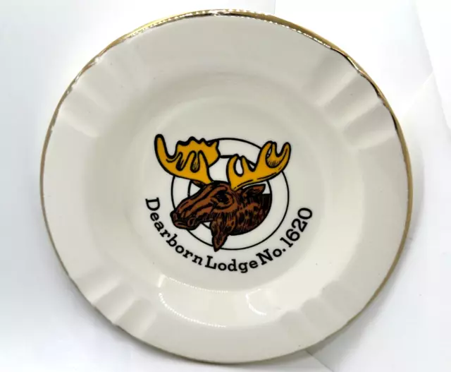 Rare Vtg Loyal Order Of The Moose Dearborn Michigan Lodge 1620 Cigar Ashtray 7''