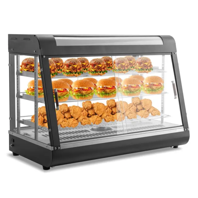 3 Tier 35" Electric Food Warmer Display Case Commercial Pizza Hamburger Showcase