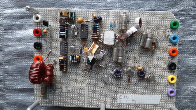 Used Protoboard with Electronic Components