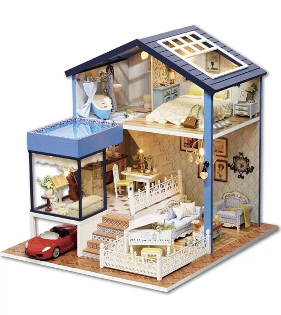 DIY Miniature Dollhouse Kit with Music Box Rylai 3D Puzzle  Challenge for Adult Kids (Flower Town) : Toys & Games