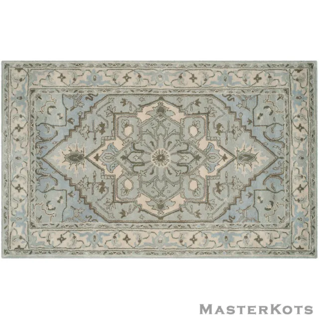 Sage, Olive & Ivory Oriental Oriental Hand Tufted 100% Wool Soft Area Rug Carpet