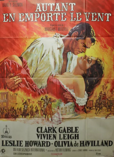 "AUTANT EN EMPORTE LE VENT (GONE WITH THE WIND)" Affiche ressortie (Clark GABLE)