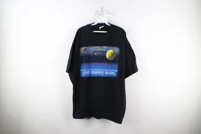 Vintage 90s Mens 2XL XXL 1998 Tour The Moody Blues Band T-Shirt Black Cotton