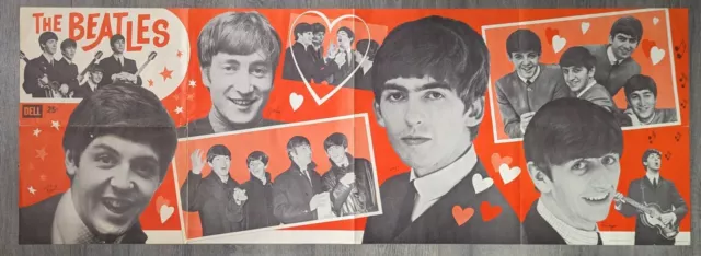 The Beatles Original 1964 Large Fold-Out Poster - Dell Publishing (US)