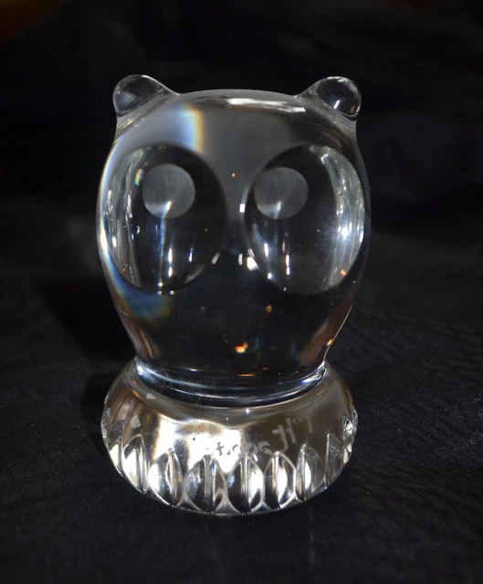 Vintage Spode Crystal Owl Signed With Logo On Bottom
