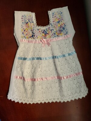 Baby Girl's Dress Mexican Style Dress Embroidered Size 6-9 mo.
