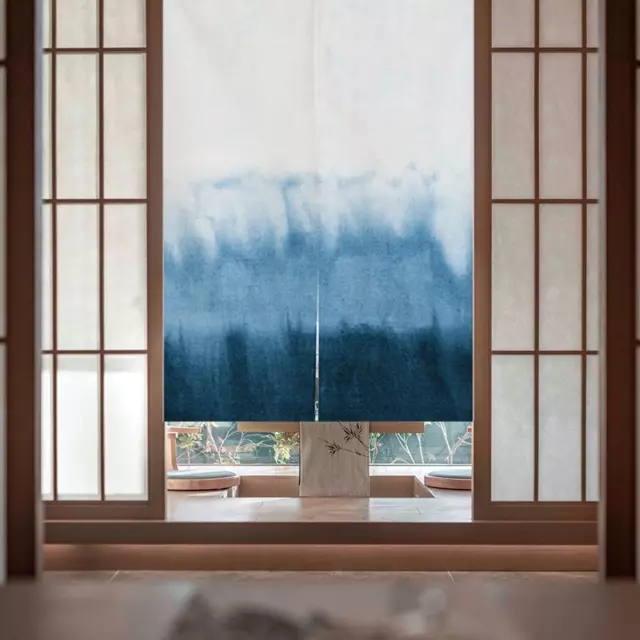 1PC Japon Noren Encre Bleu Style Porte Rideau Suspendu Tapisserie Diviseur