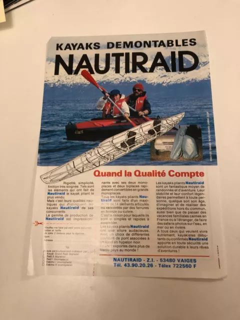 KAYAKS NAUTIRAID An 80's  Bateau Voilier catalogue publicitaire vintage C31