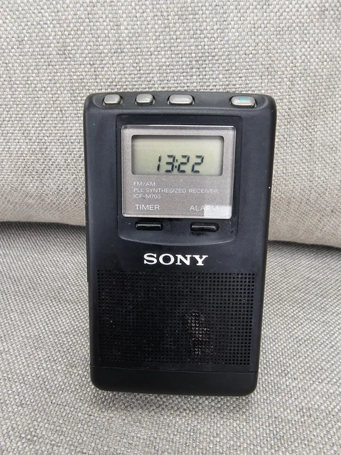 VINTAGE SONY ICF-M703 Pocket Radio AM/FM 2 Band Clock Alarm & Timer ...
