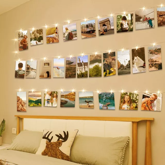 10 LED Photo Clip String Lights Hanging Photo Peg Holder Fairy Gifts Party