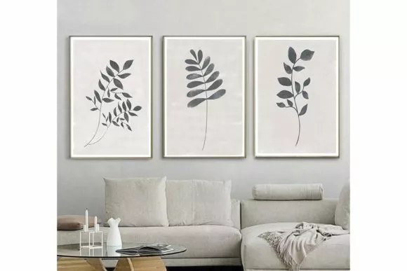 3 Set Blätter Poster Kunstdruck Druck Dekoration A4 Geschenkidee Wandbild