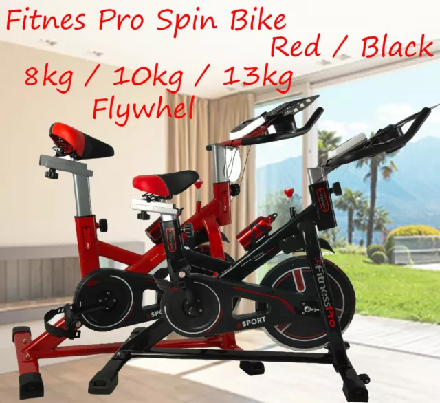 Spin Bike 8Kg Flywheel Fitness Red Cycling Commercial Home Gym Indoor Exercise