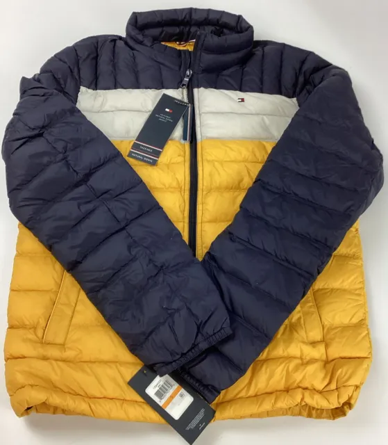 Tommy Hilfiger Packable Natural Down Premium Fill Winter Jacket Small Yellow
