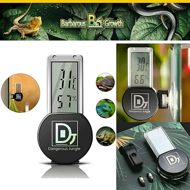 Reptile Hygrometer Hydrometer Thermometer Temperature Humidity Digital Mini LCD 2