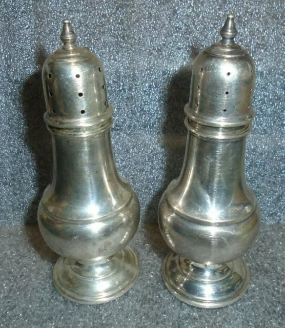 fine old pair sterling silver salt & pepper shaker by Rodgers