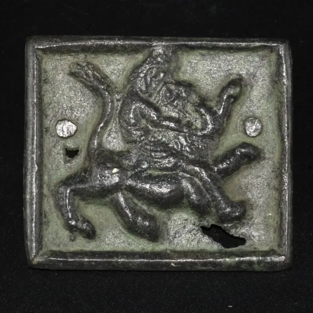 Ancient Luristan Bronze Plaque Buckle Depicting a fighting Scene Ca. 1800-600 BC