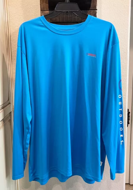 Camisa Magellan Fish Gear Para Hombre 4XL Calce Clásico Azul Mangas Largas Pullover