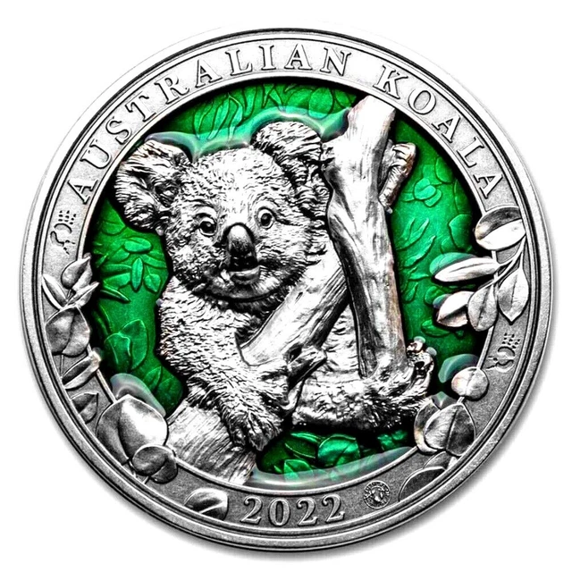 2022 Barbados The Australian Koala Colours of Wildlife 3oz Silver $5 Coin 2022 Barbados The Australian Koala Colours of Wildlife 3oz Silver $5 Coin