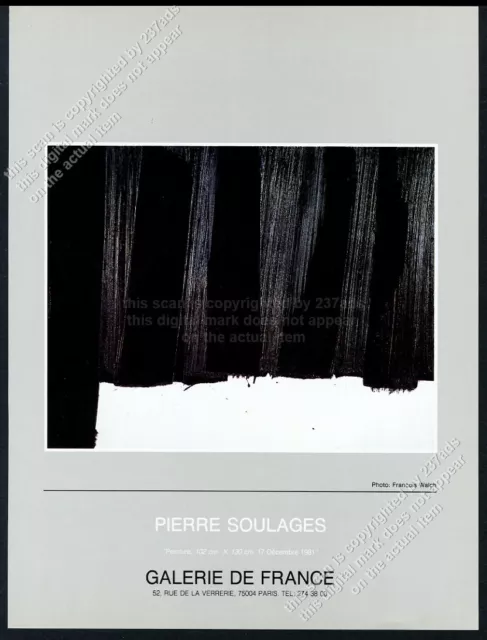 1983 Pierre Soulages painting Paris art gallery vintage print ad