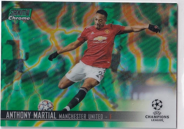 Topps Chrome Stadium Club 20/21 38 Anthony Martial Green Yellow Electric 39/75