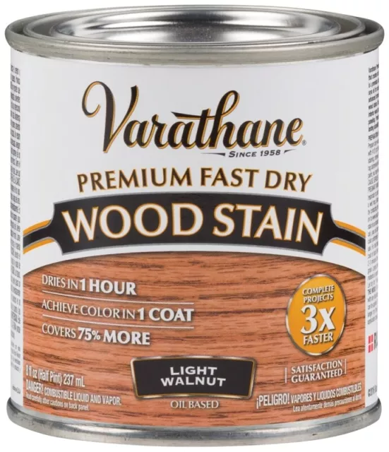 Varathane 262034 Premium Fast Dry Wood Stain, 1/2 Pint, Can, Liquid, Solvent