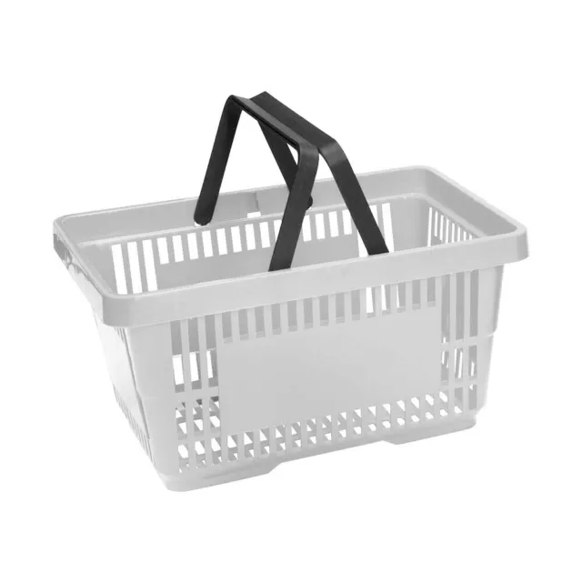 Grey Plastic Shopping Baskets x10 20 Litre Plastic Shopping Baskets