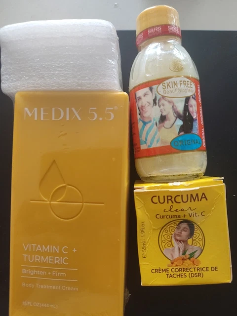 Kit éclaircissant Glutathione - Lait 300ml + 2 Crèmes + Sérum + Déodorant - Neuf