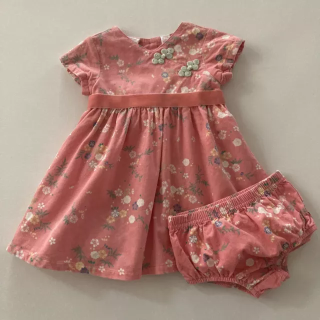 First Impressions Baby Girl 12 Months Pink Floral Corduroy Dress