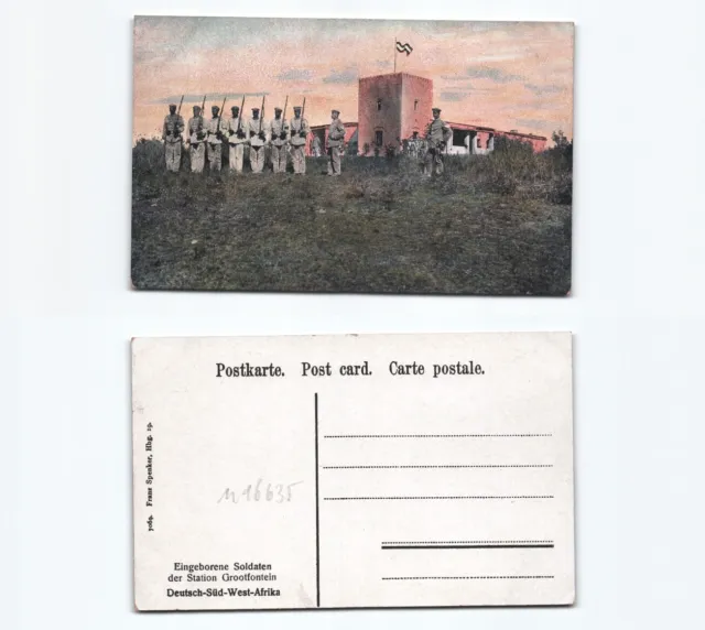 (n16635)   Ansichtskarte Schutztruppe Eingeborene Soldaten Grootfontein Deu