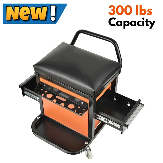 HEAVY DUTY CREEPER Rolling Seat Mechanic Tool Storage Chair Stool