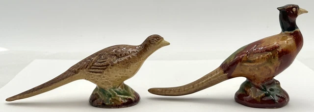 Vintage Keramik Ring Hals Fasan Keramik Vogel Figuren Paar männlich weiblich 3