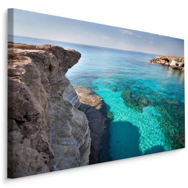 Leinwand Bild CANVAS WANDBILD Kunstdruck XXL Meer Exotisch Felsen Küste 647