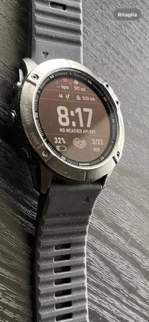 Garmin Fenix 6X Pro Orologio GPS 51mm Cassa con Black Silicone Cinturino -...