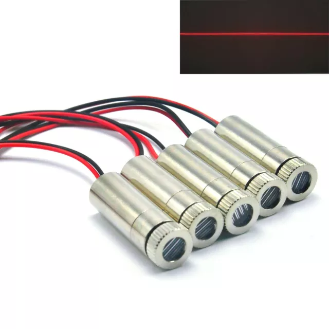 5pcs 650nm Red Line 30mW Positioning Focusable Laser Diode Module 3-5V 12x35mm